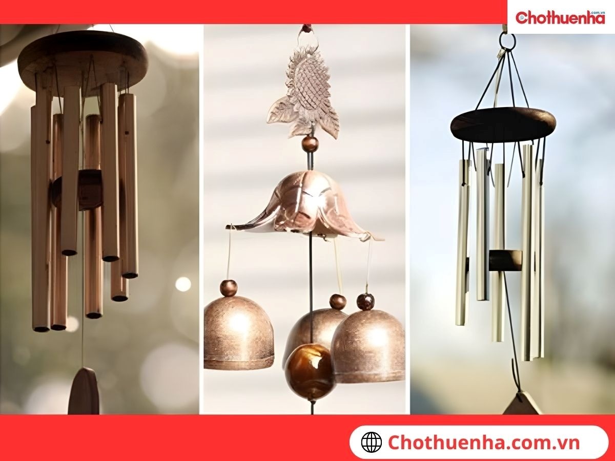 chuông gió treo trước cửa nhà