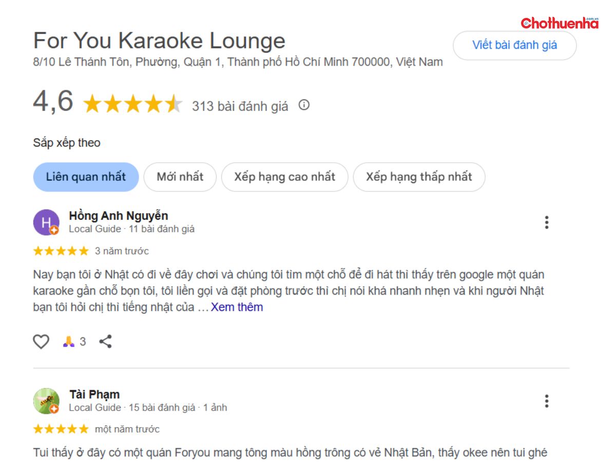 Đánh giá về For You Karaoke Lounge 