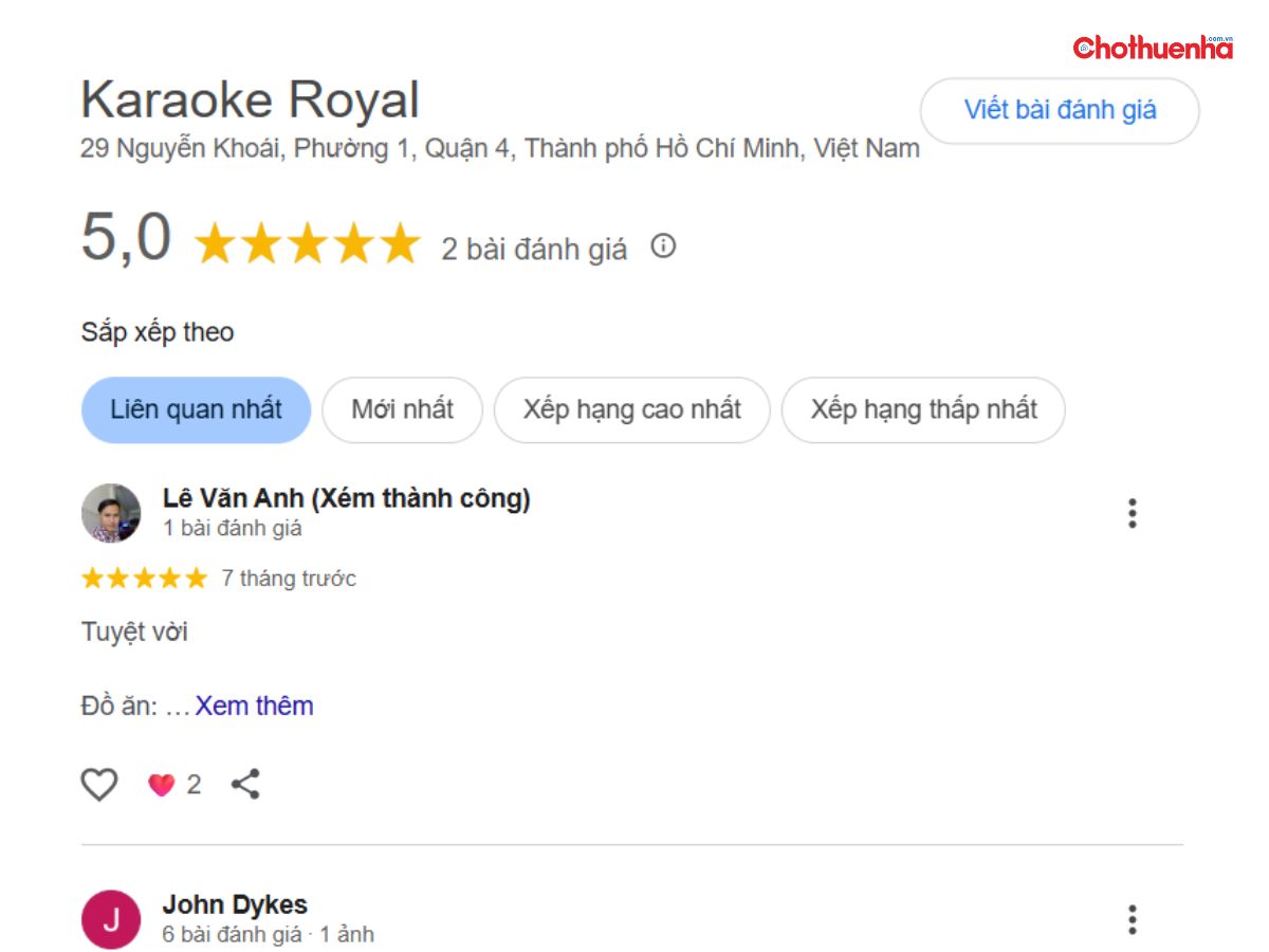 Đánh giá về Karaoke Royal