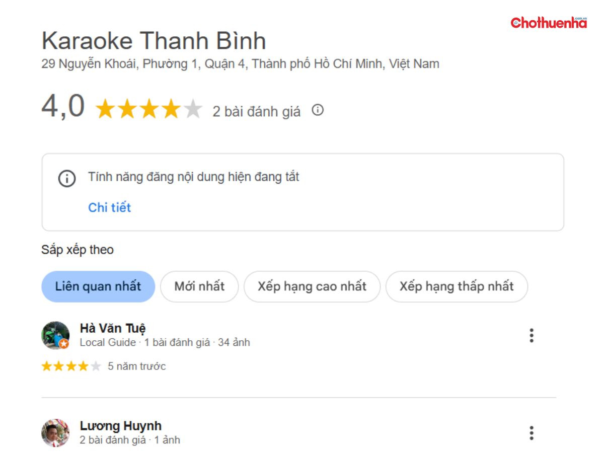 Đánh giá về Karaoke Thanh Bình