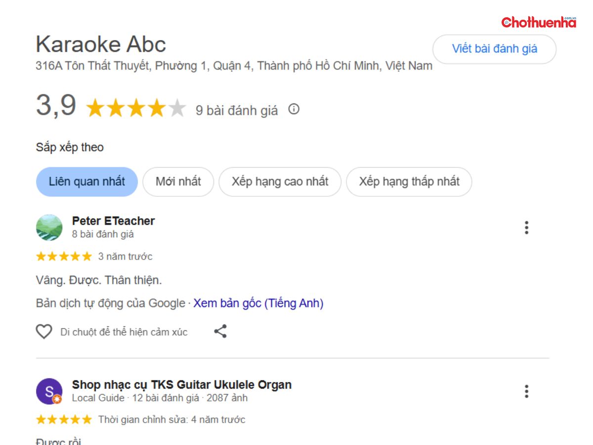 Đánh giá về Karaoke ABC