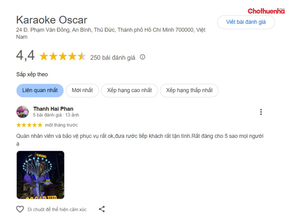 Đánh giá về Karaoke Oscar