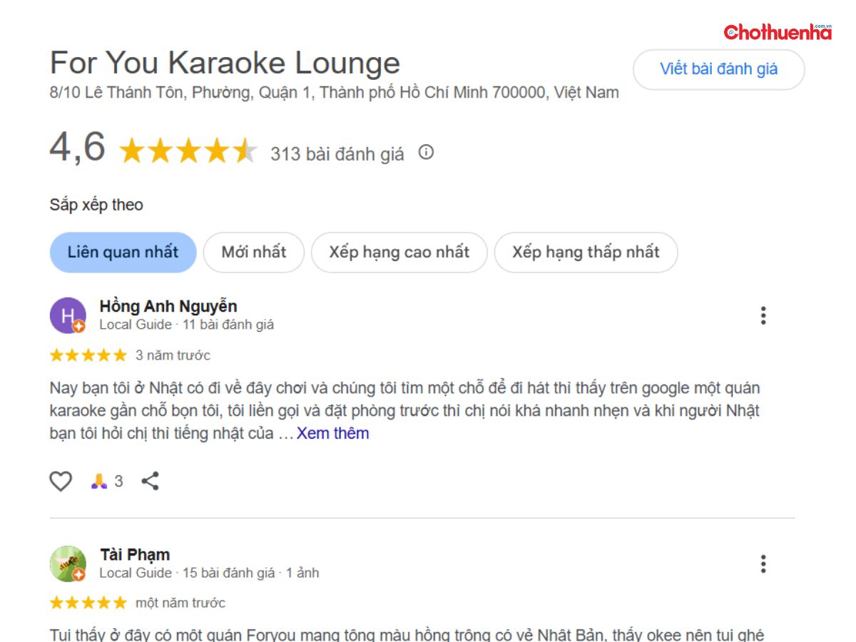 Đánh giá về For You Karaoke Lounge