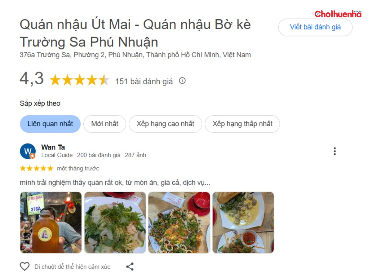 Đánh giá thực tế về Quán nhậu Út Mai