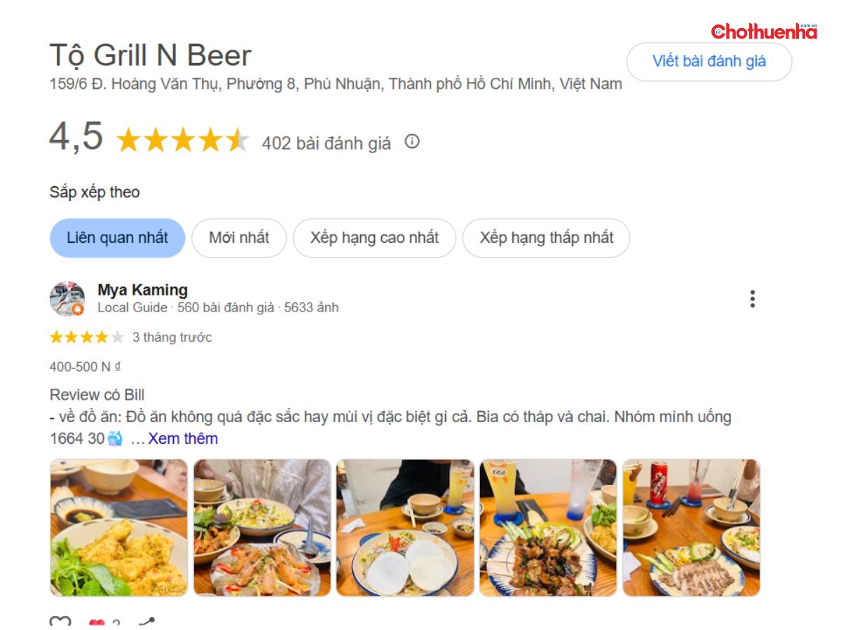 Đánh giá về Tộ Grill N Beer