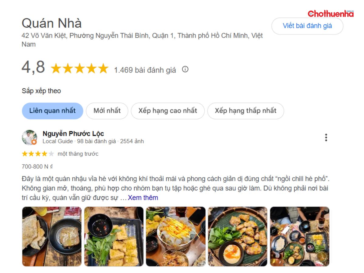 Đánh giá thực tế về Quán Nhà