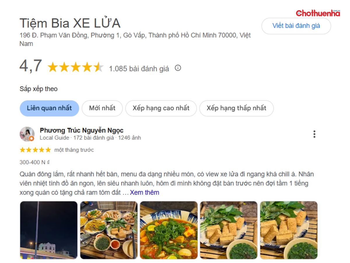 Đánh giá thực tế về Tiệm bia Xe Lửa