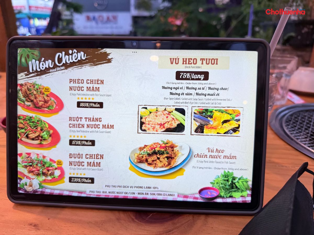 Tham khảo thực đơn tại quán