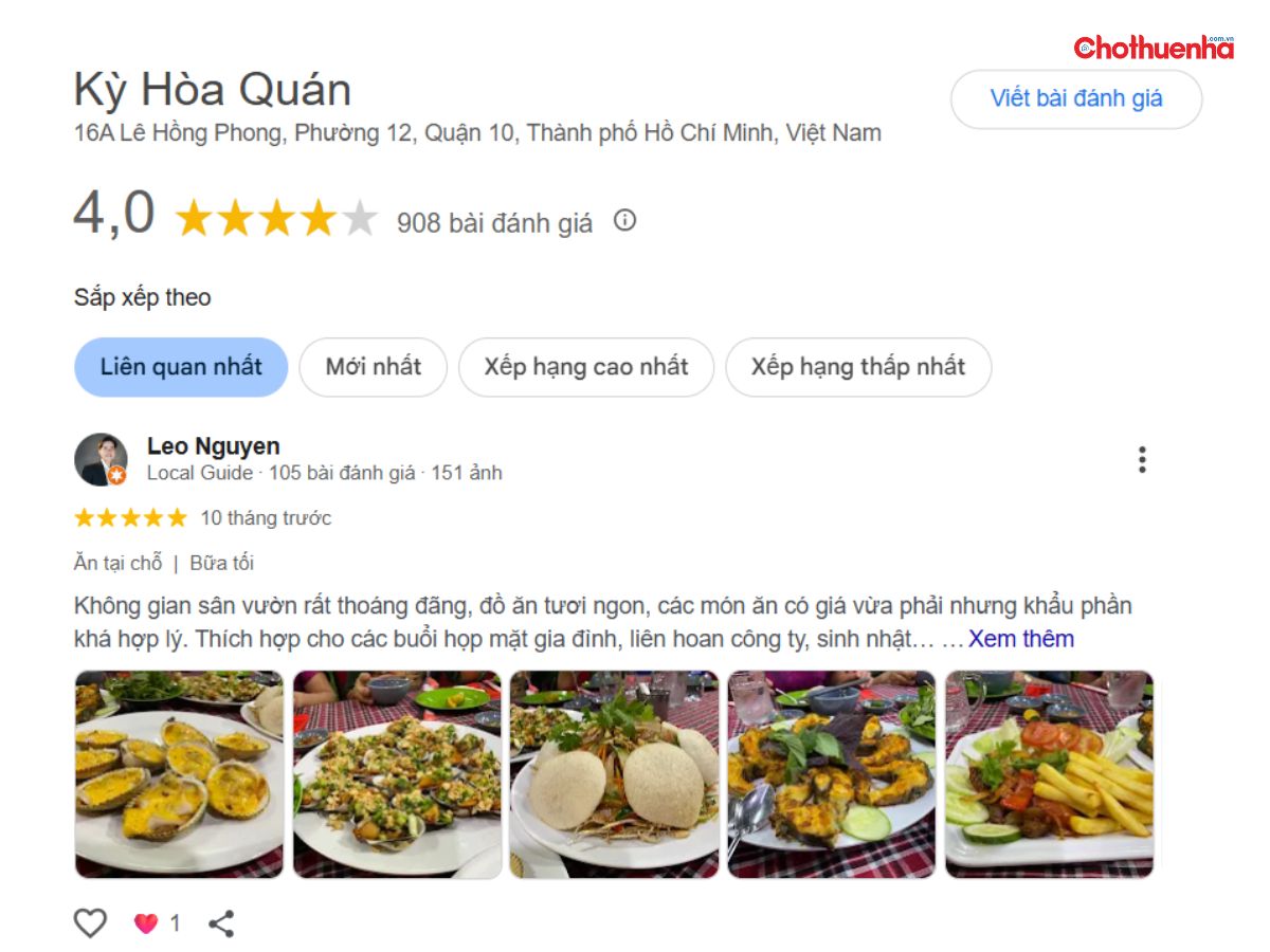 Đánh giá về Kỳ Hòa Quán