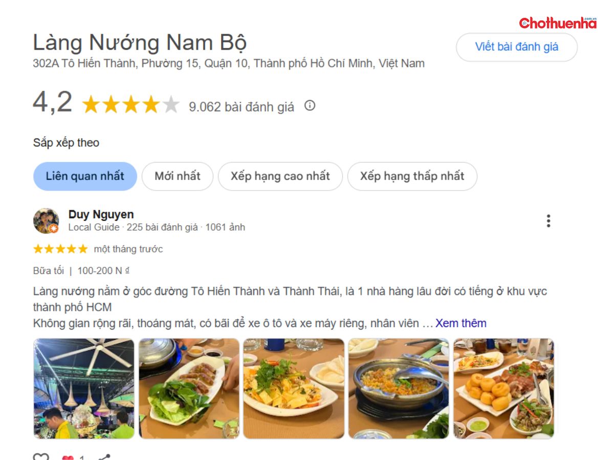 Đánh giá về Làng Nướng Nam Bộ
