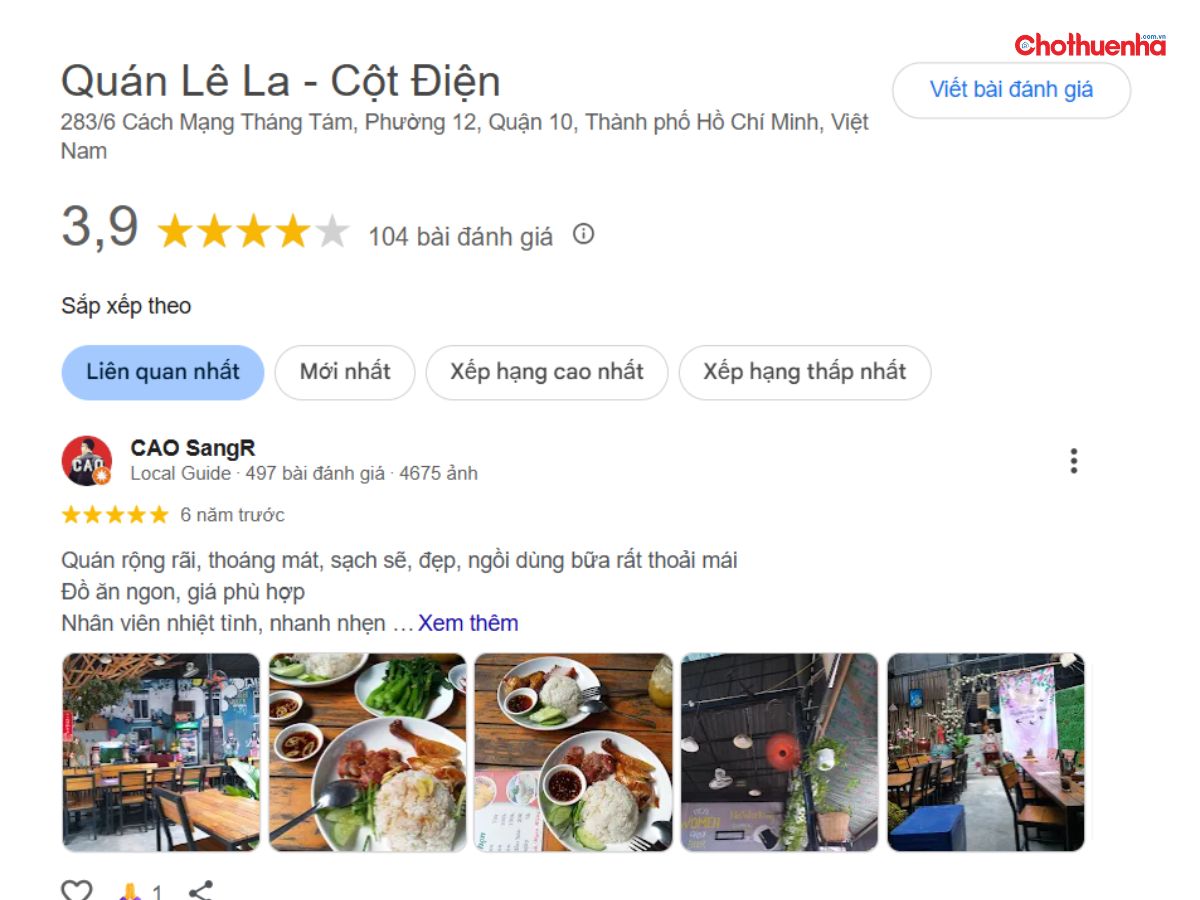 Đánh giá về Quán Lê La