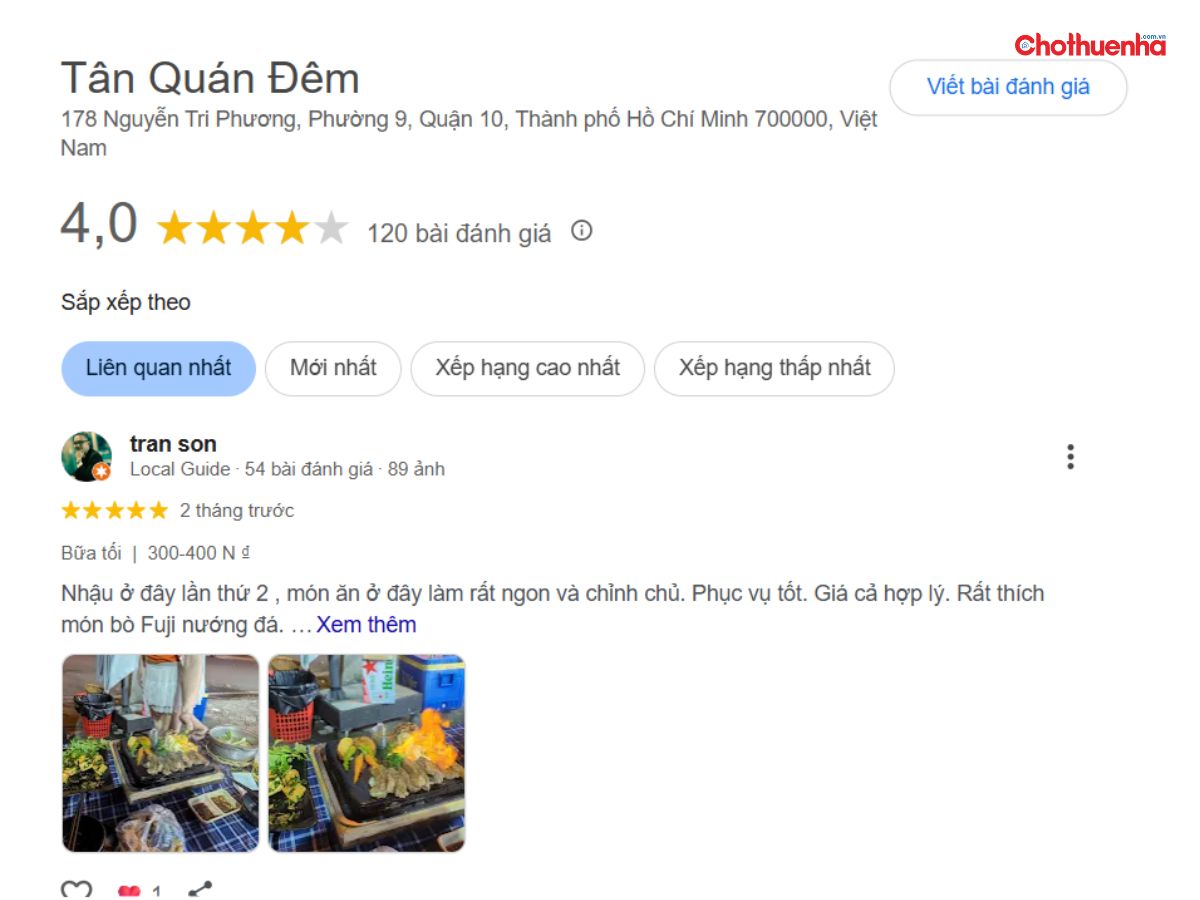 Đánh giá thực tế  về Tân Đêm Quán