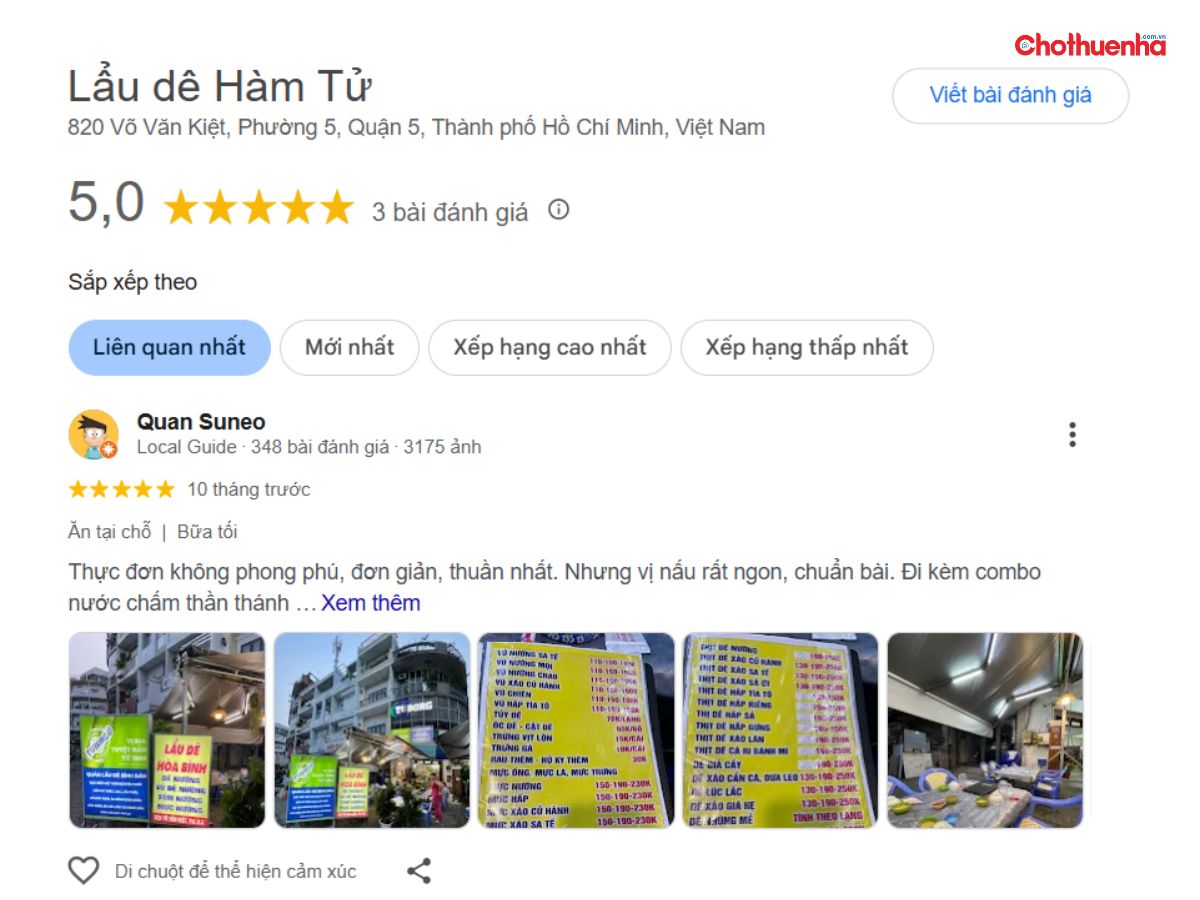 Đánh giá thực tế về Lẩu Dê Hòa Bình