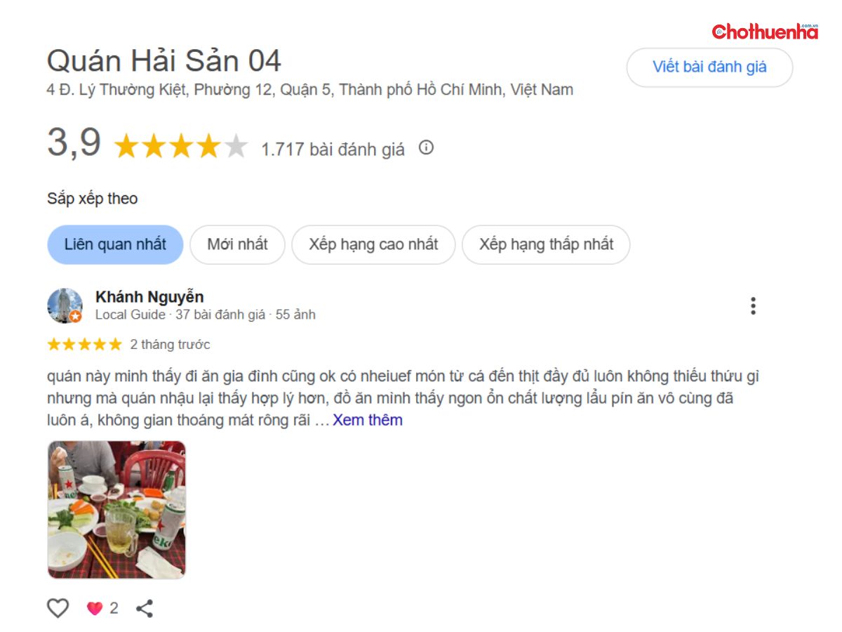 Đánh giá thực tế về Nhà hàng Hải Sản 04