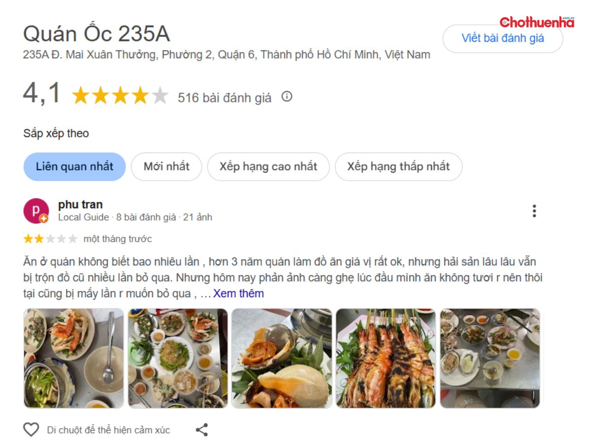 Đánh giá về Quán Ốc 235A