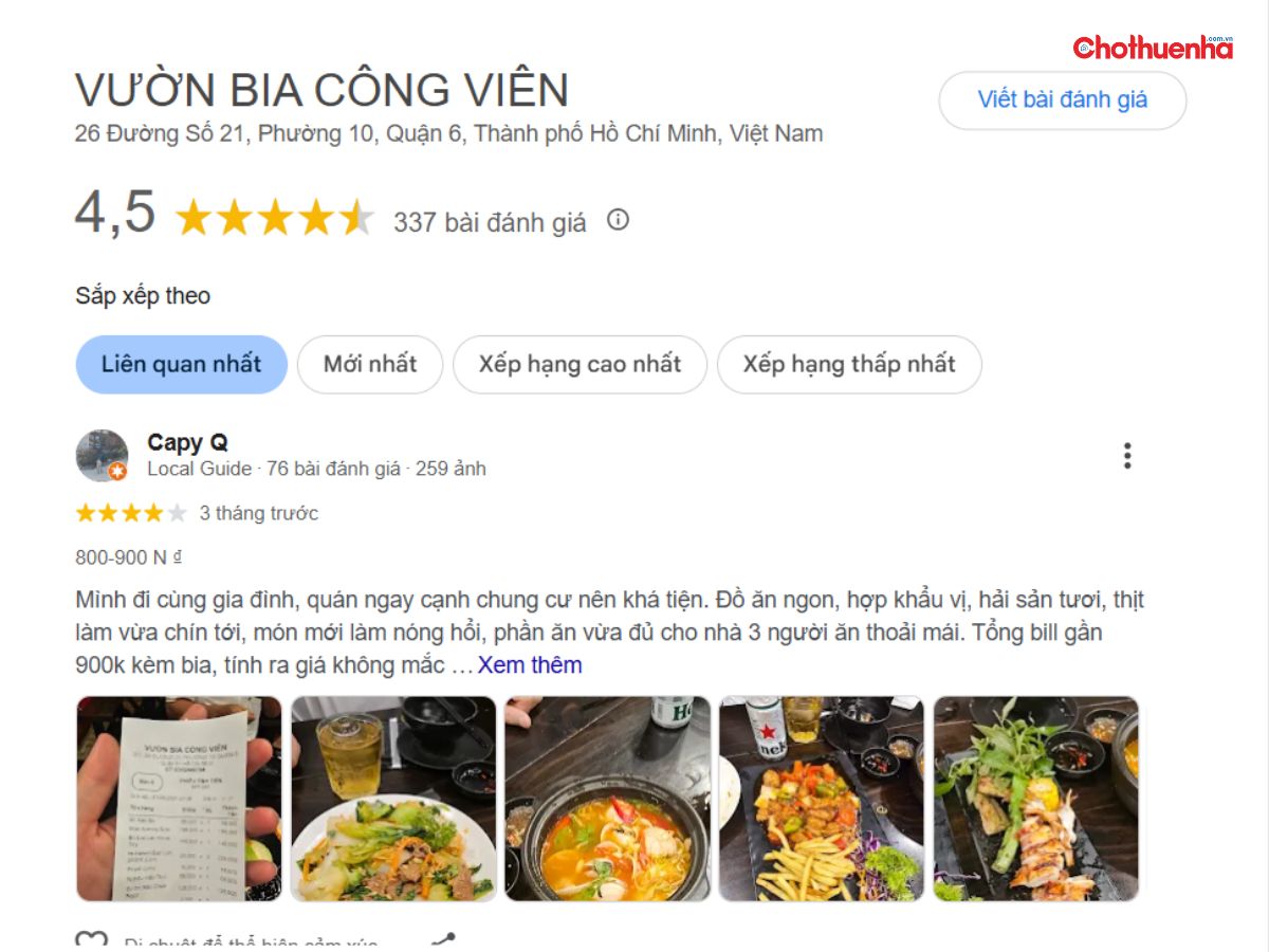 Đánh giá thực tế về Vườn Bia Công Viên