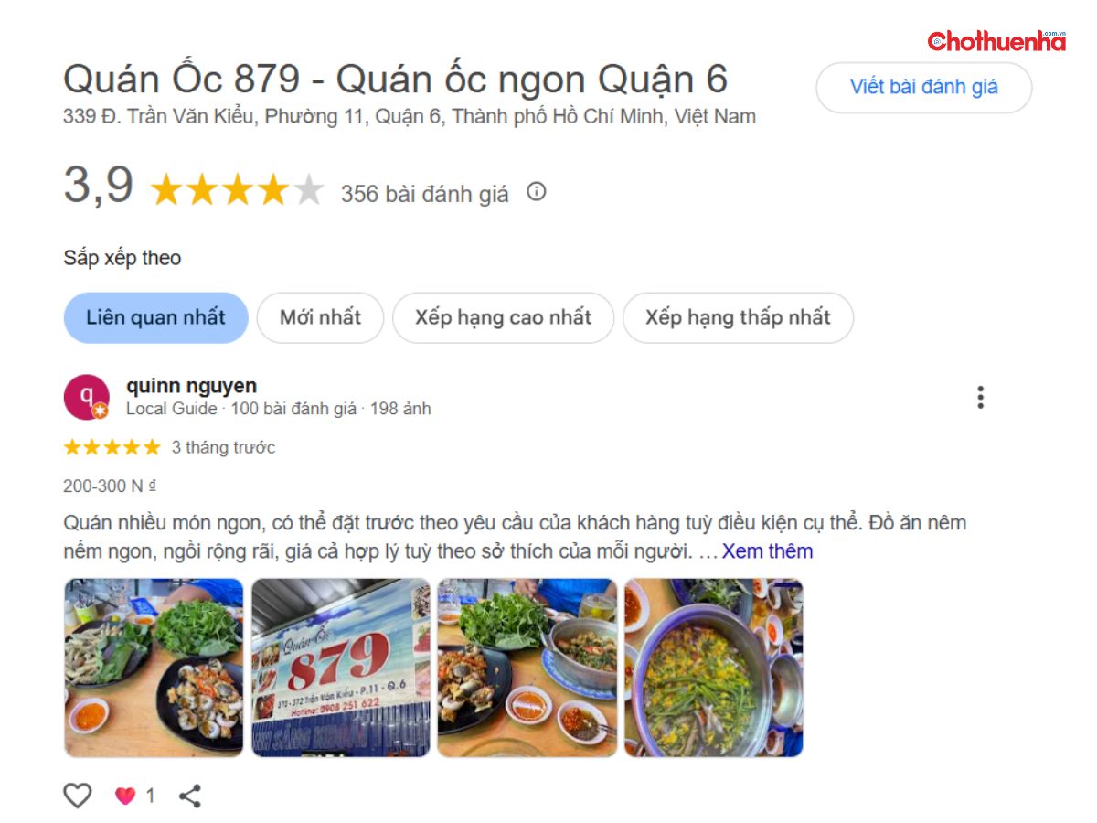 Đánh giá về Quán Ốc 879