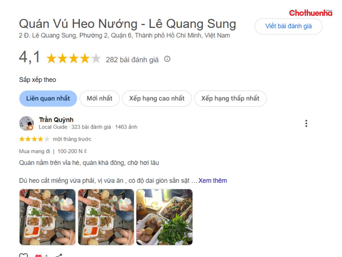 Đánh giá về Quán Bé Vú Heo Nướng