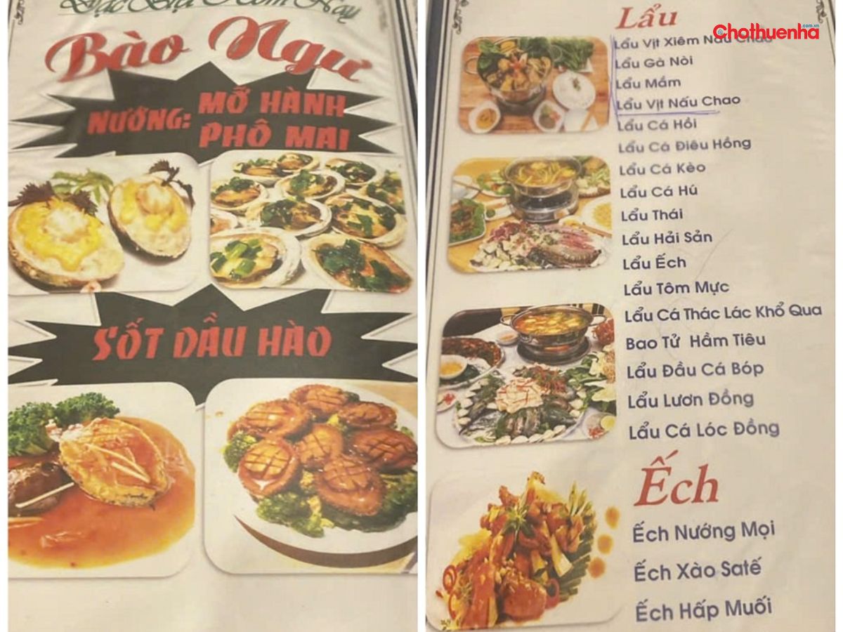 Menu tại Quán Ốc 879