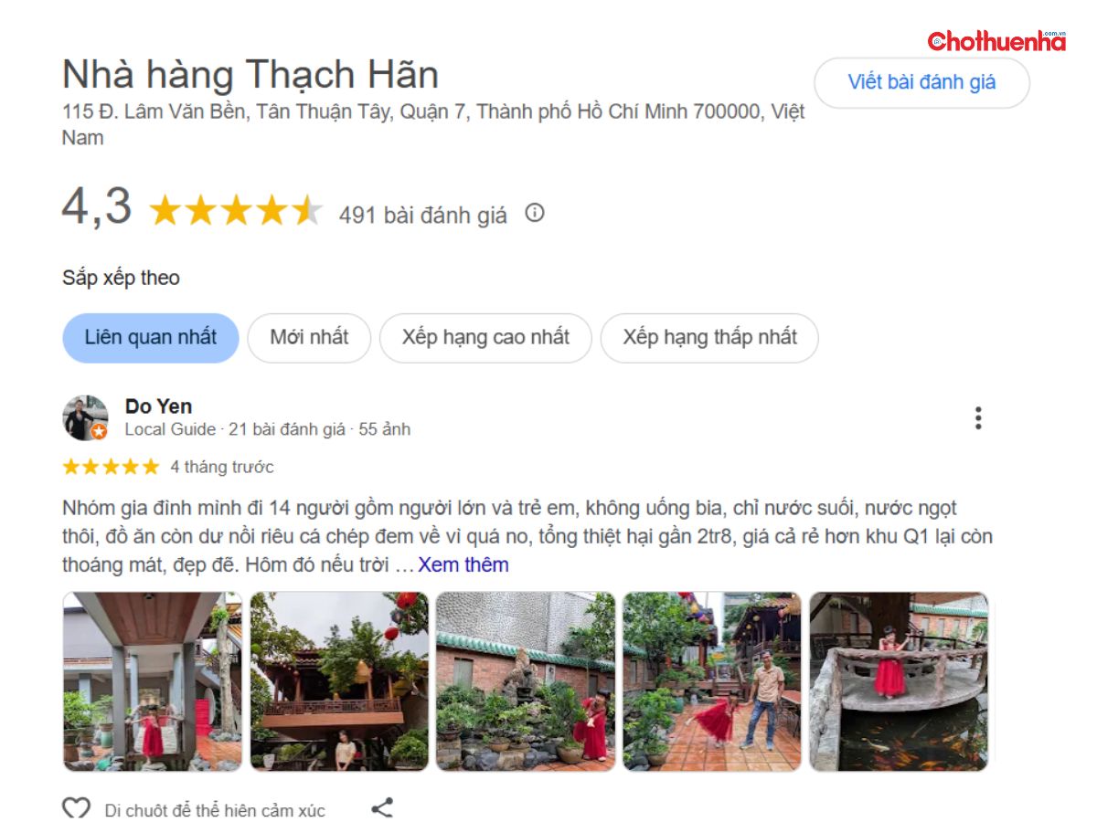 Đánh giá thực tế về  Nhà Hàng Thạch Hãn