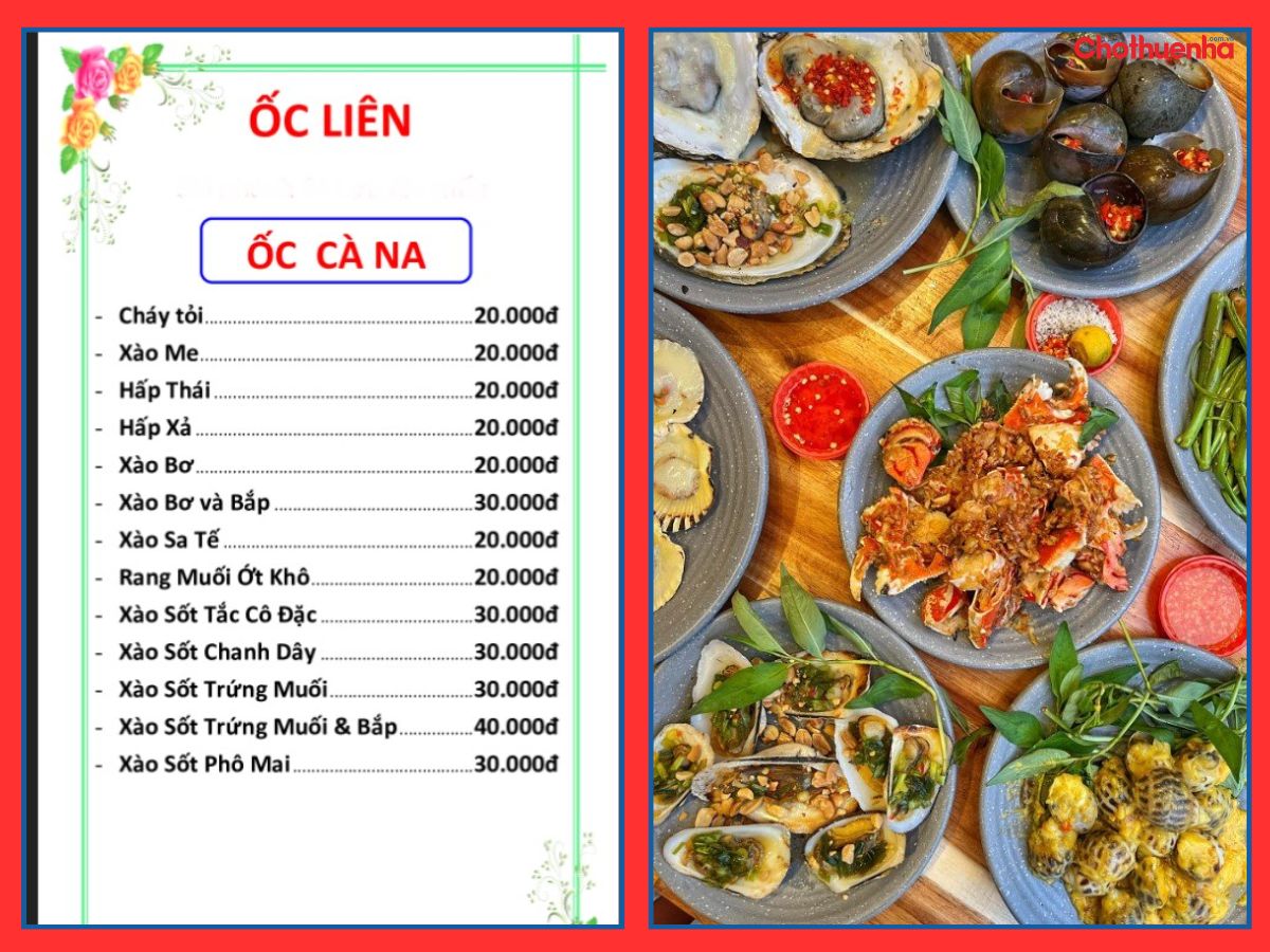 Ốc liên với đa dạng các món ăn