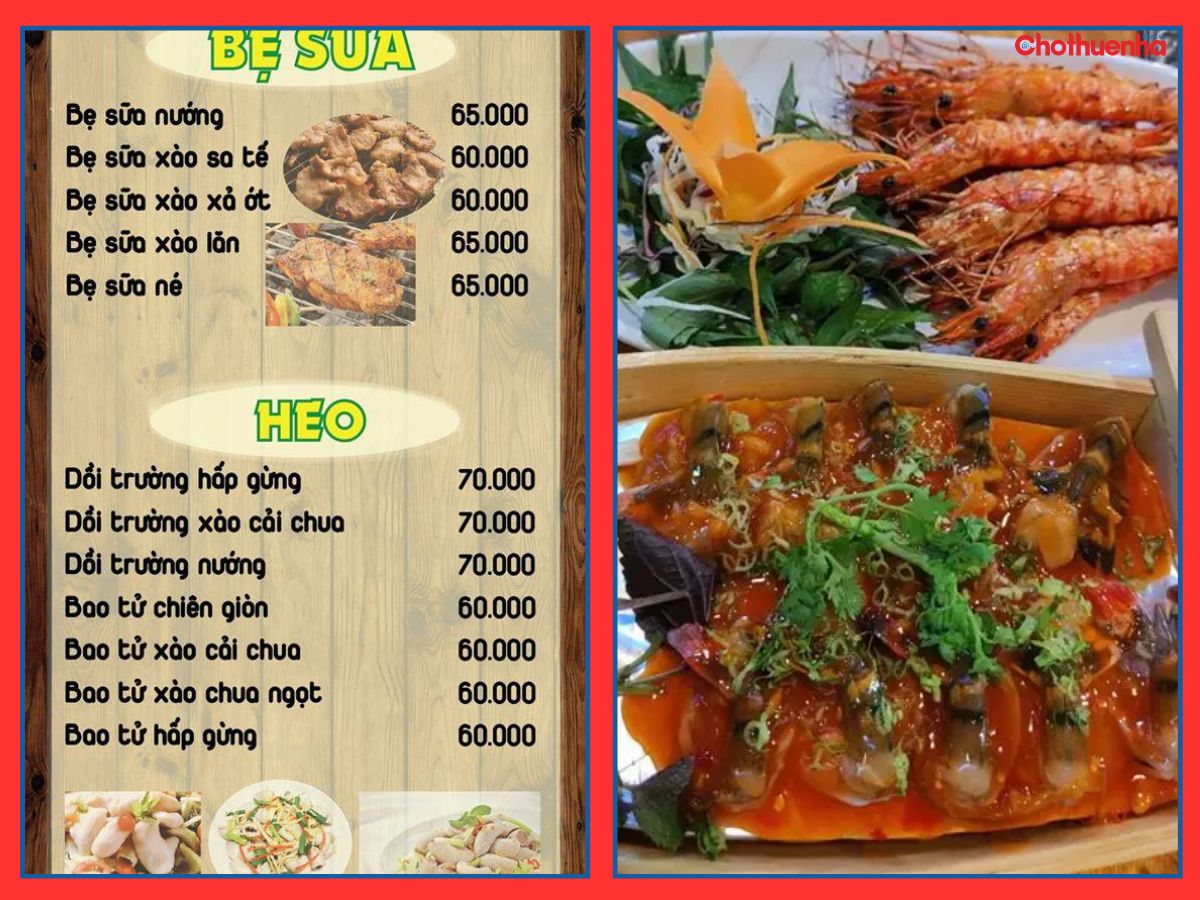 Menu nổi bật tại Lai Rai Quán