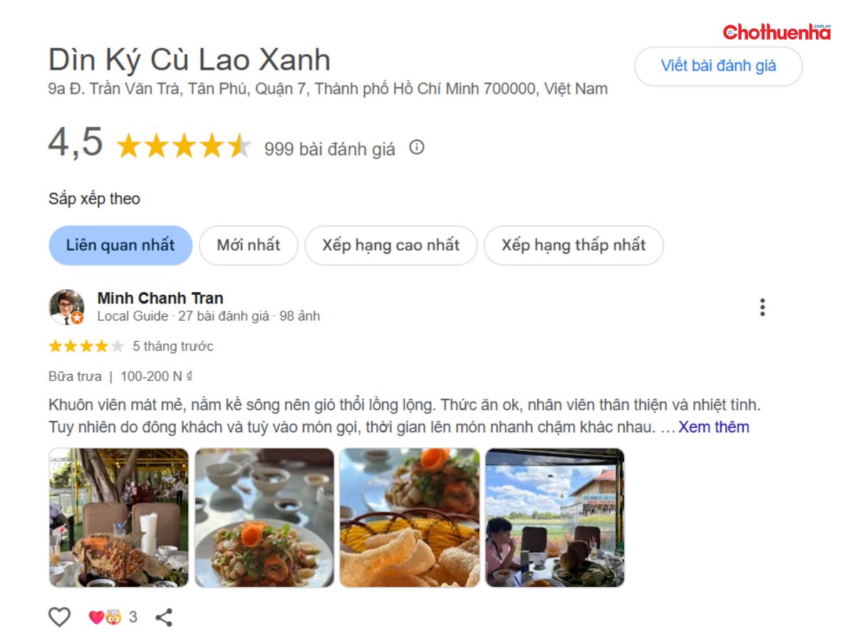 Đánh giá thực tế về Làng Ẩm Thực Cù Lao Xanh