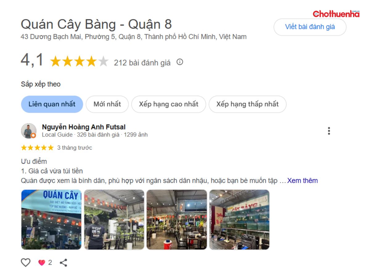 Đánh giá về Quán Cây Bàng