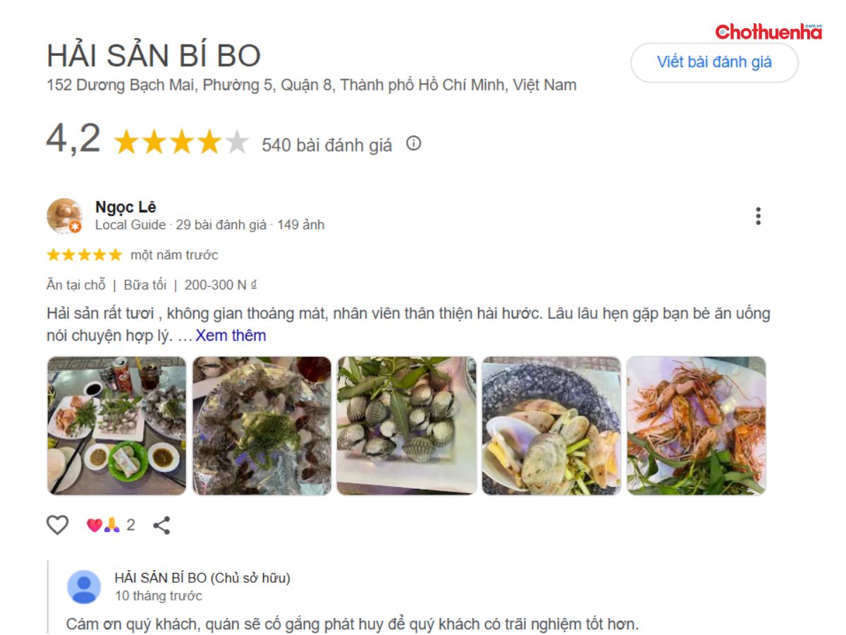 Đánh giá thực tế về Hải sản Bí Bo