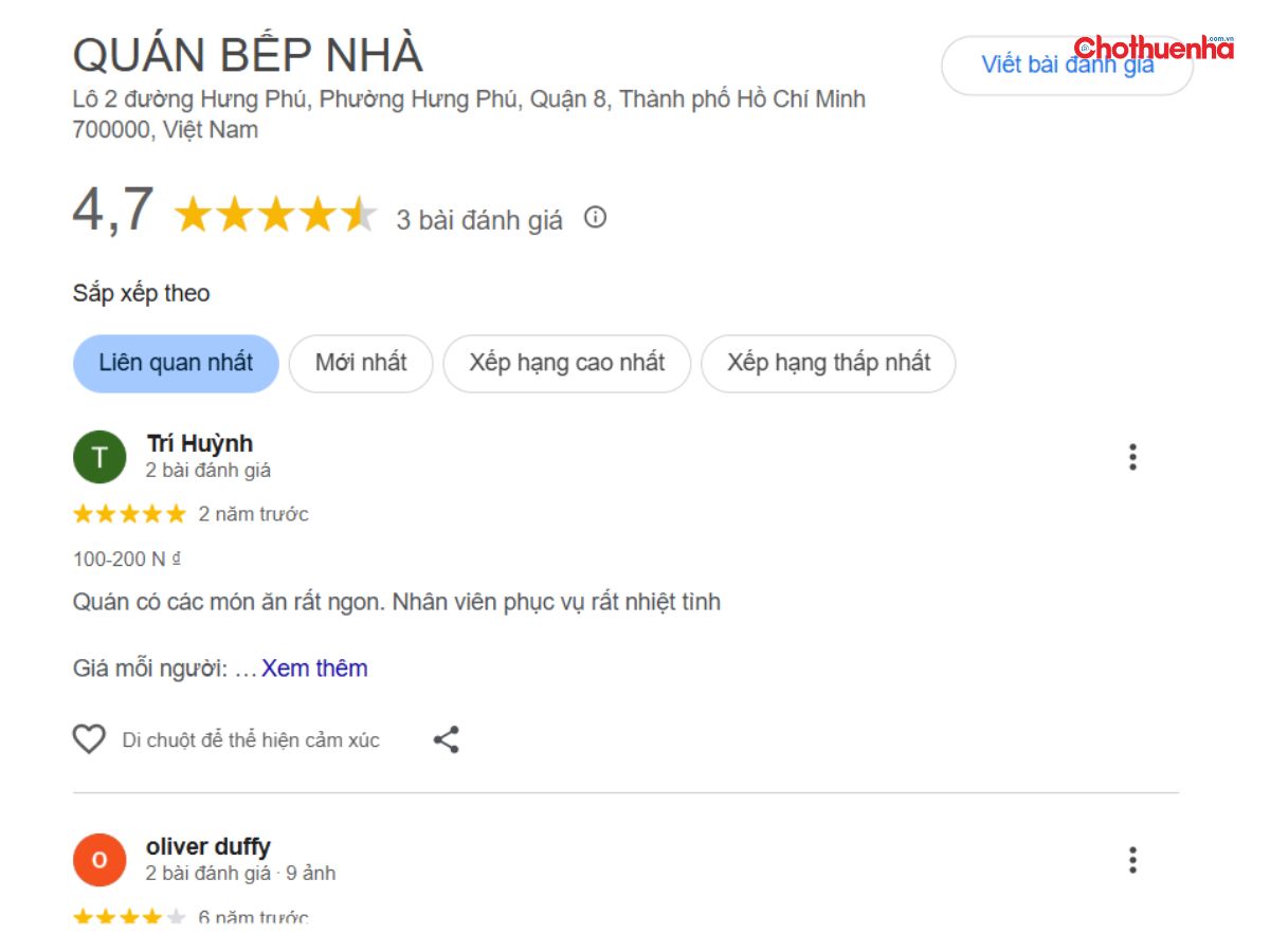 Đánh giá thực tế về Bếp Nhà