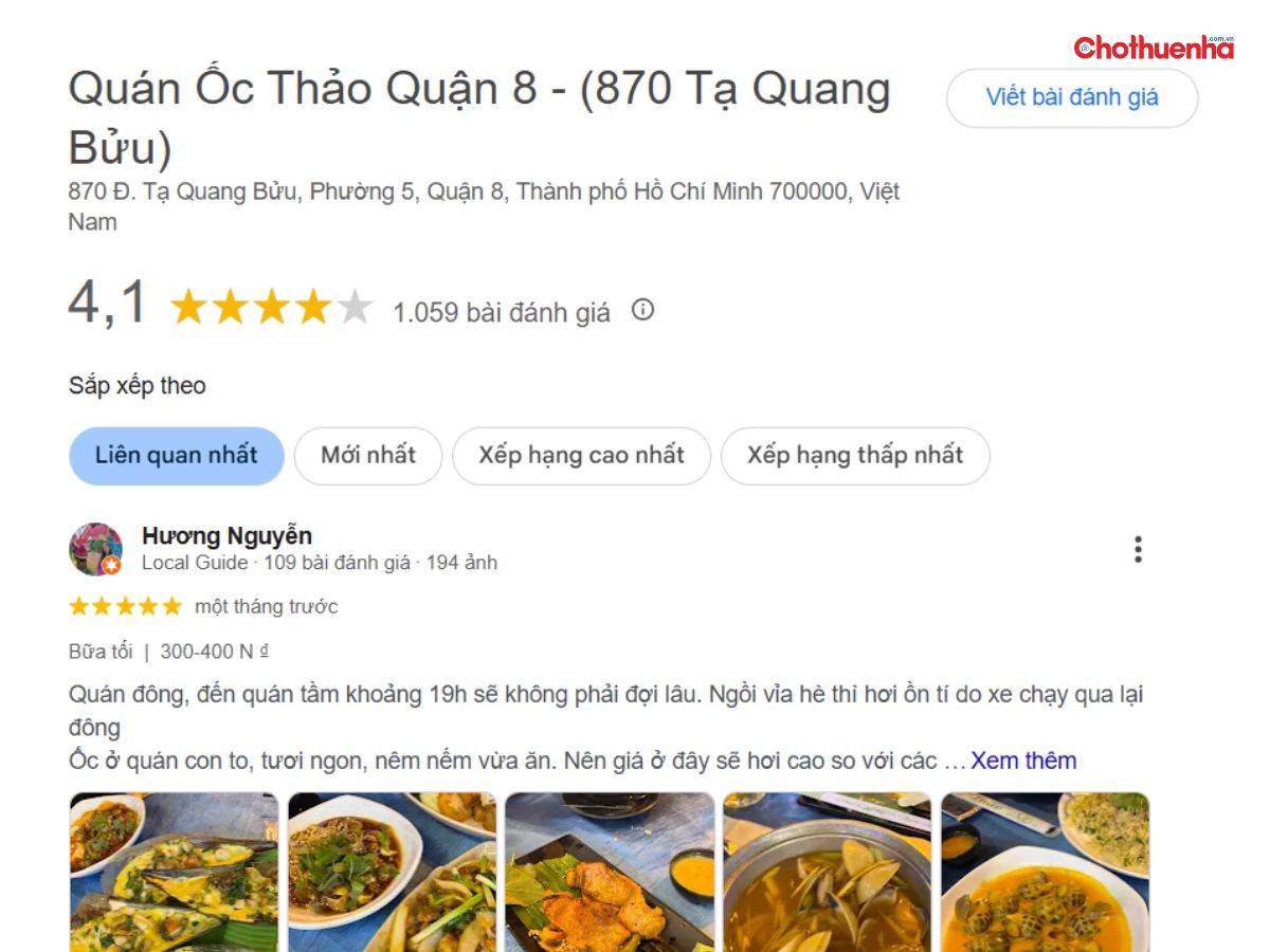 Đánh giá về Quán Ốc Thảo