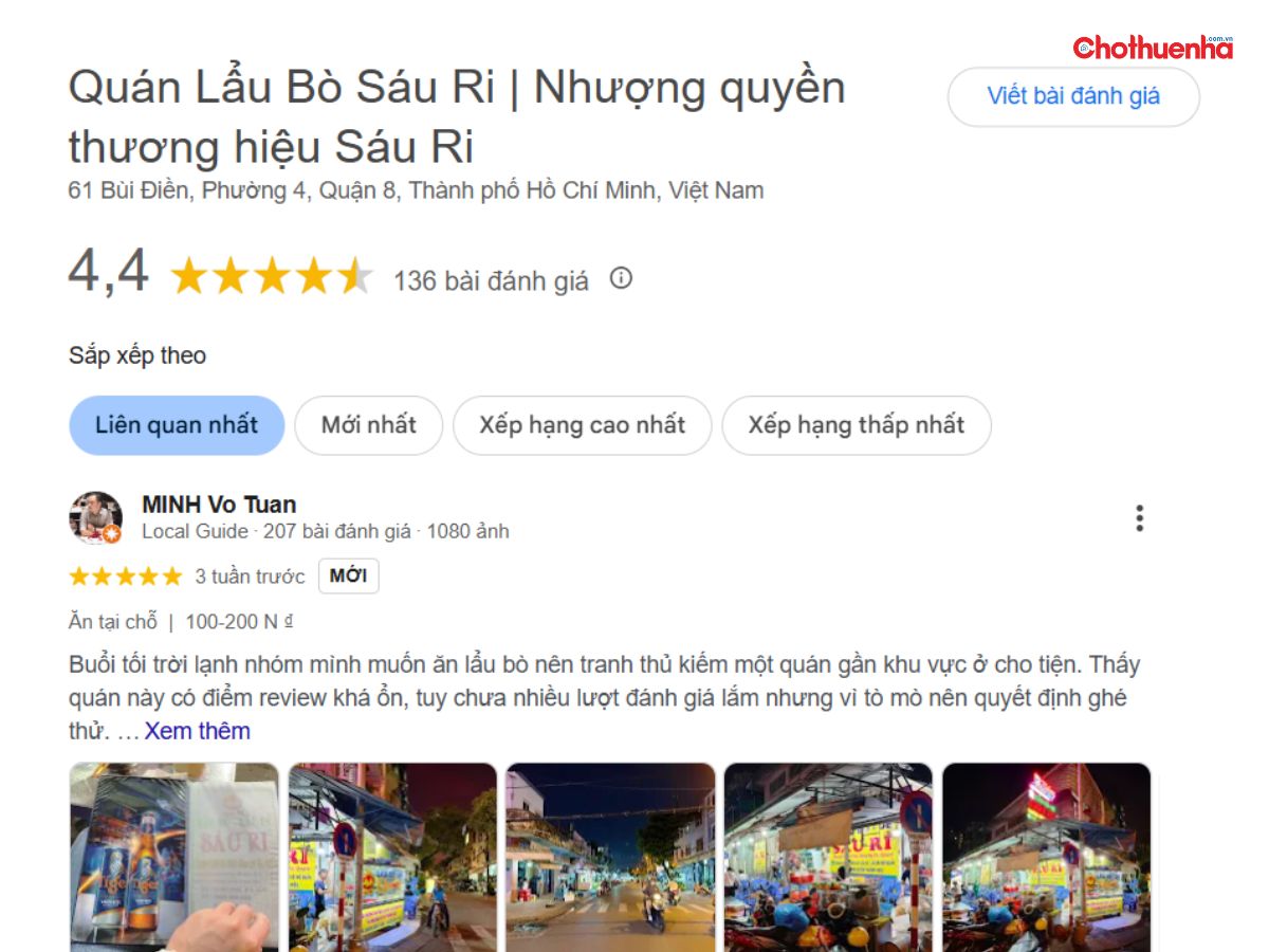 Đánh giá về Lẩu bò Sáu Ri