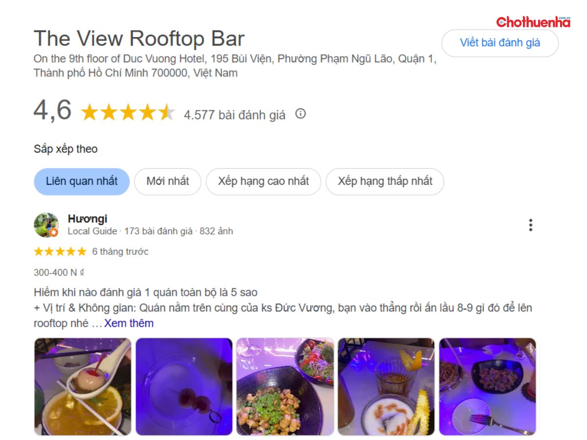 Đánh giá thực tế về The View Rooftop Bar