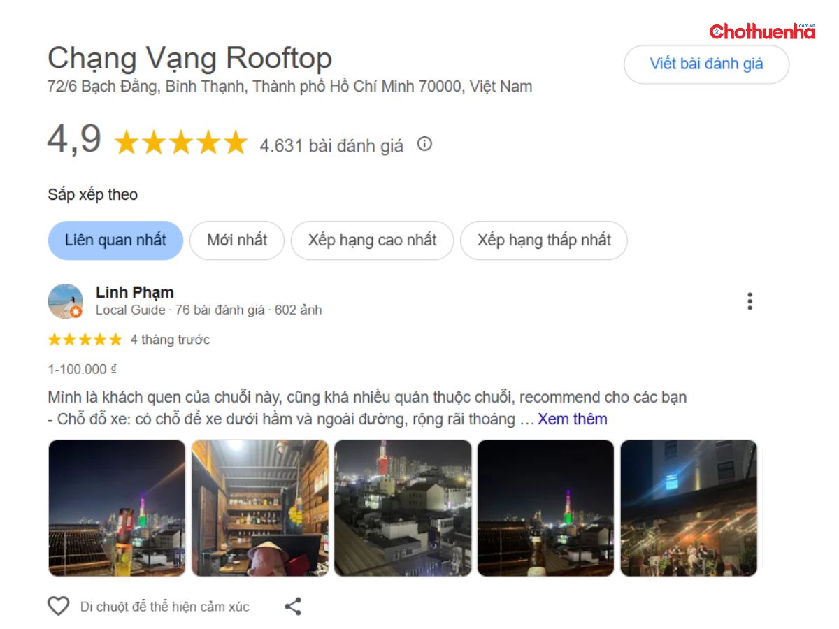 Đánh giá về Chạng Vạng Rooftop